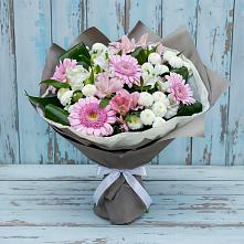 Букет цветов из:  Герберы, Альстромерии и Хризантемы #REPLACE_PRED# Кумёны