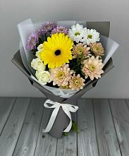 Букет цветов из:  Розы, Герберы и Хризантемы #REPLACE_PRED# Кумёны