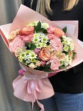 Букет цветов из:  Гвоздики, Розы и Хризантемы в Кумёны