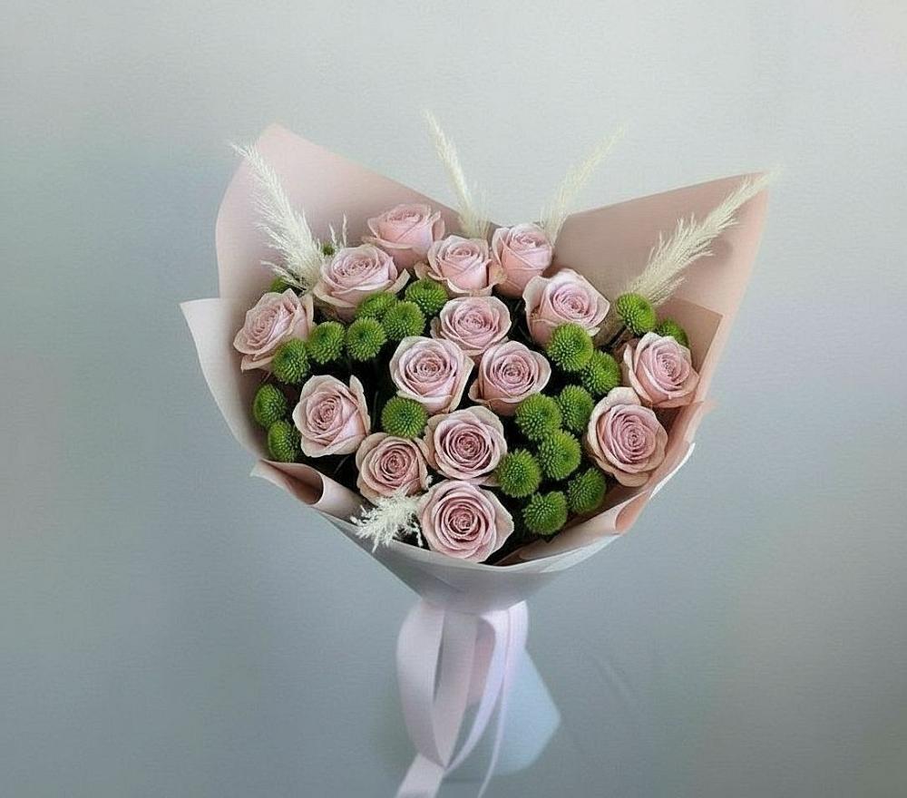 Букет цветов из: Розы и Хризантемы в Кумёны