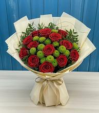 Букет цветов из:  Розы и Хризантемы в Кумёны