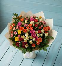 Букет Микс из разноцветных кустовых роз #REPLACE_PRED# Кумёны